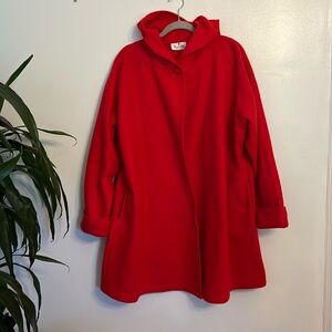 Gorgeous red Valentino fleece coat with button